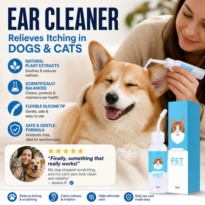🐶🐱 Ear cleaner, Relieves itching in dogs & cats