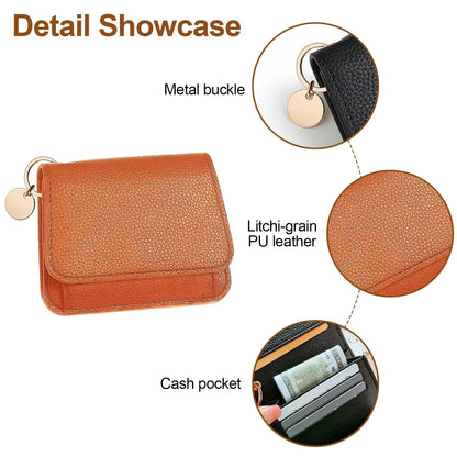 👜A retro-style wallet, palm-sized, that can hold multiple cards and features a hidden pocket.