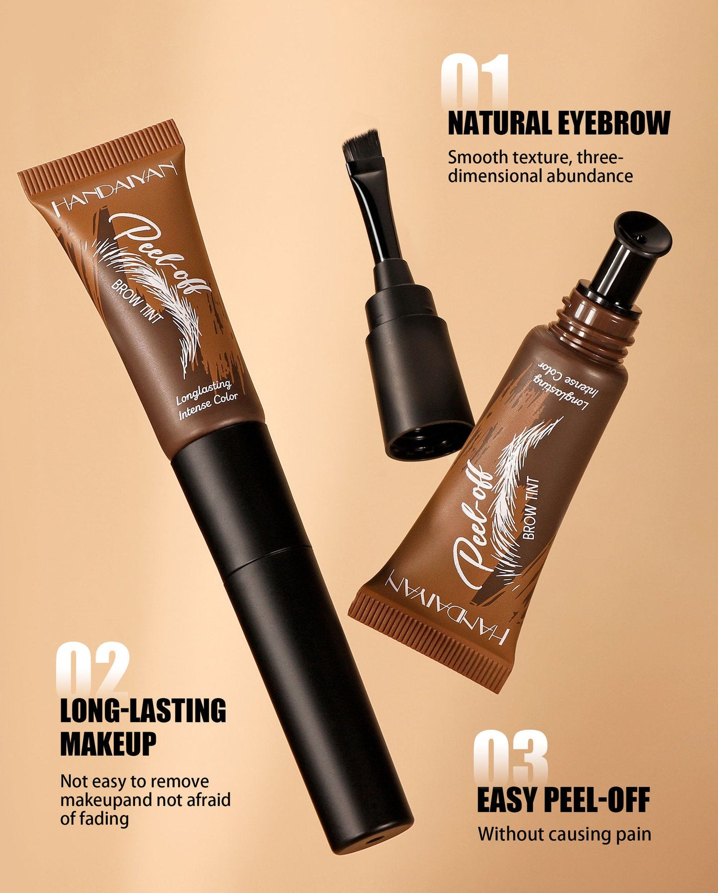 Peel-Off Brow Tint – Long-Lasting Waterproof Eyebrow Gel