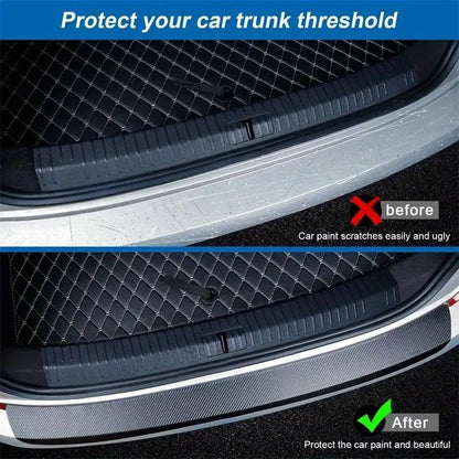 Car door protective film—scratch-resistant and impact-resistant 3D carbon fiber textured vinyl film with self-adhesive backing.