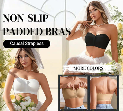 Naadloze sluiting aan de voorkant met schouderbandjes en bandeau bh