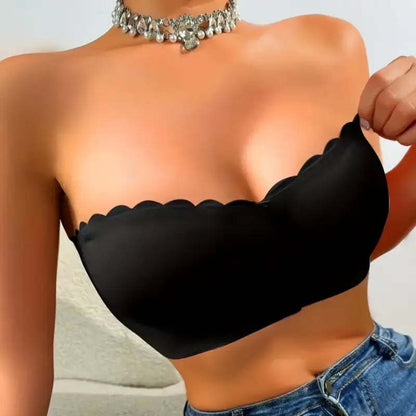 Naadloze sluiting aan de voorkant met schouderbandjes en bandeau bh