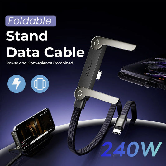 ⚡240W Fast Charging Cable with Built-in Hidden Stand — Integrated Phone Stand