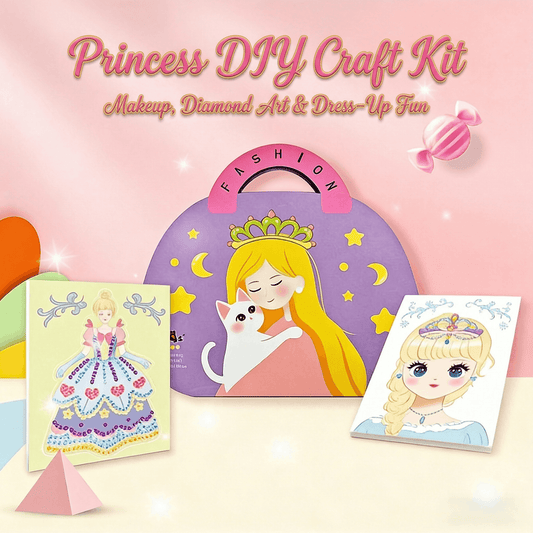 👸Princess DIY Craft Kit: Makeup, Diamond Art and Dress-U