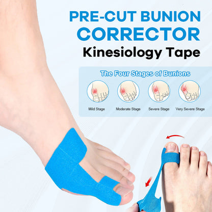 Pre-cut kinesiology tape for hallux valgu