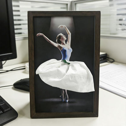 50% OFF - Solid Walnut Wooden Ballet Girl Paper Tray / Natural Wooden Napkin Holder
