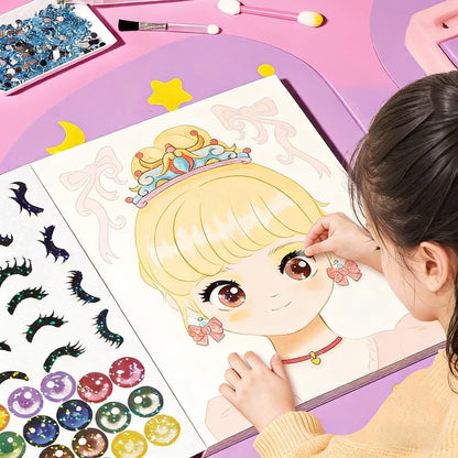 👸Princess DIY Craft Kit: Makeup, Diamond Art and Dress-U