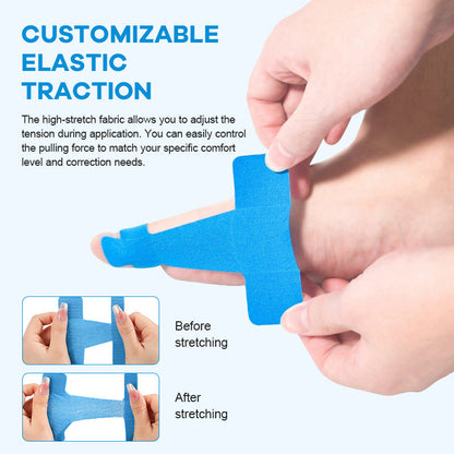 Pre-cut kinesiology tape for hallux valgu