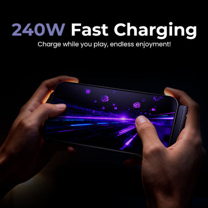 ⚡2-in-1 Invisible Holder Charger Cable – 240W Fast Charging Cord with Built-In Phone Stand