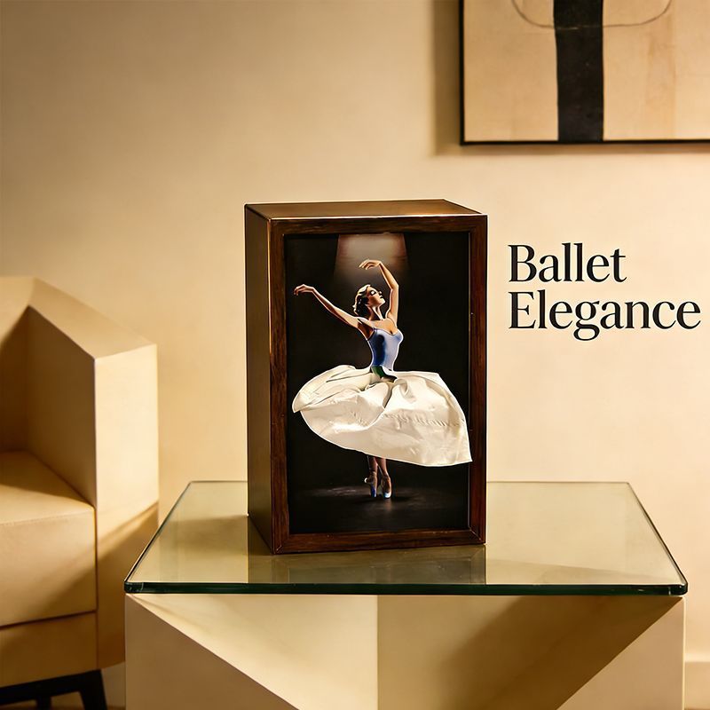 50% OFF - Solid Walnut Wooden Ballet Girl Paper Tray / Natural Wooden Napkin Holder