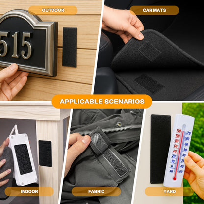 High-strength adhesive hook and loop strips