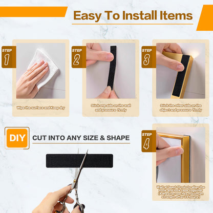 High-strength adhesive hook and loop strips