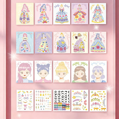 👸Princess DIY Craft Kit: Makeup, Diamond Art and Dress-U