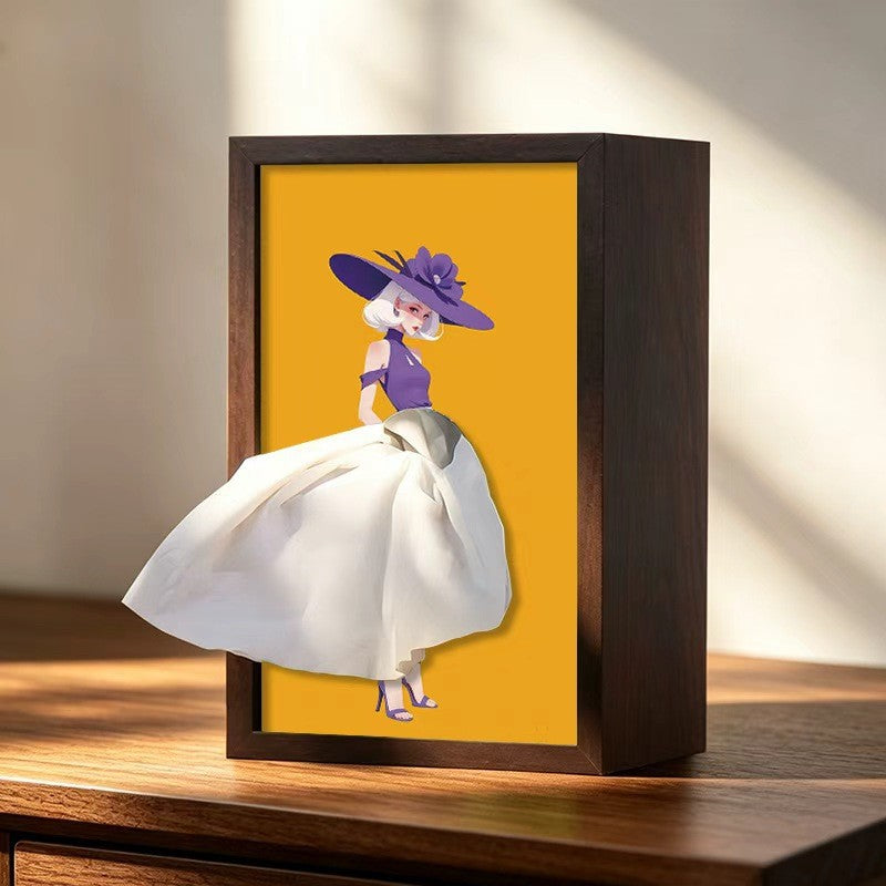 50% OFF - Solid Walnut Wooden Ballet Girl Paper Tray / Natural Wooden Napkin Holder
