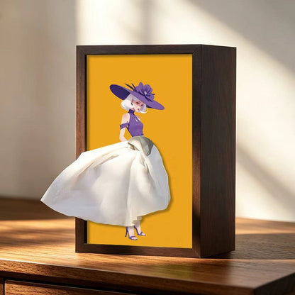 50% OFF - Solid Walnut Wooden Ballet Girl Paper Tray / Natural Wooden Napkin Holder