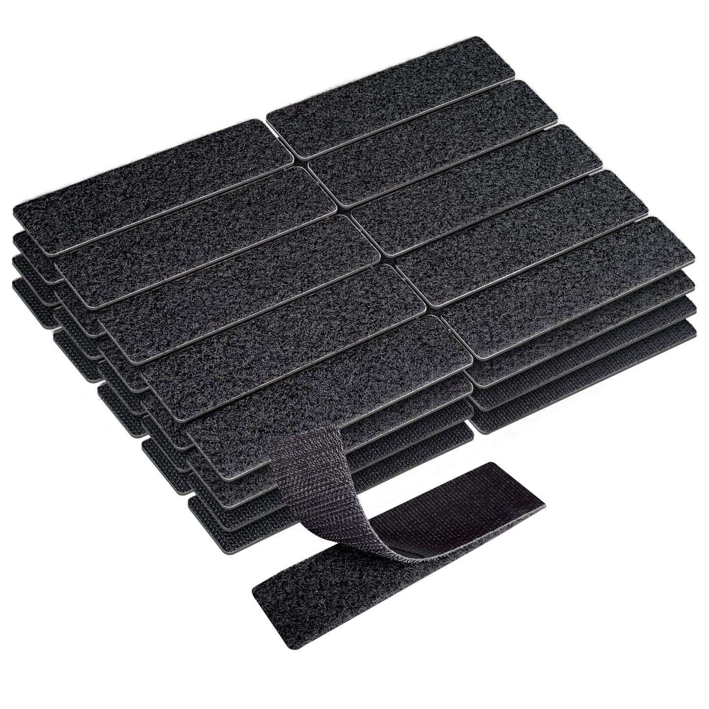 High-strength adhesive hook and loop strips