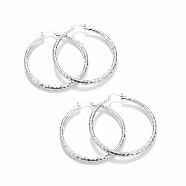 🎉Buy One, Get One Free 🎁 Women's Diamond-Cut Hoop Earrings — Elegant & Sparkling 💎