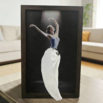 50% OFF - Solid Walnut Wooden Ballet Girl Paper Tray / Natural Wooden Napkin Holder