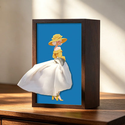 50% OFF - Solid Walnut Wooden Ballet Girl Paper Tray / Natural Wooden Napkin Holder