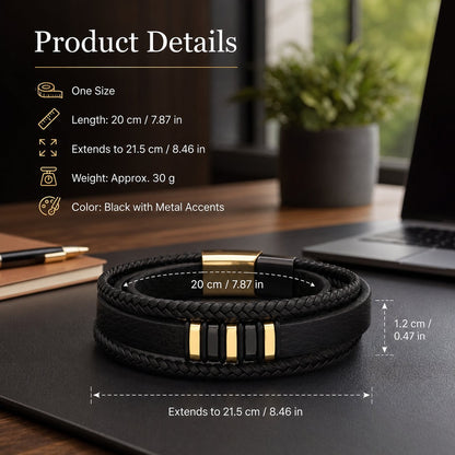 🖤Til sønnen min — Sett med flettede armbånd «Gå aldri alene»