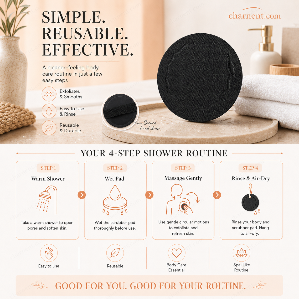 🚿🧽 Soft rubber bath brush—gently and effectively removes dead skin cells; suitable for cleansing all skin types.