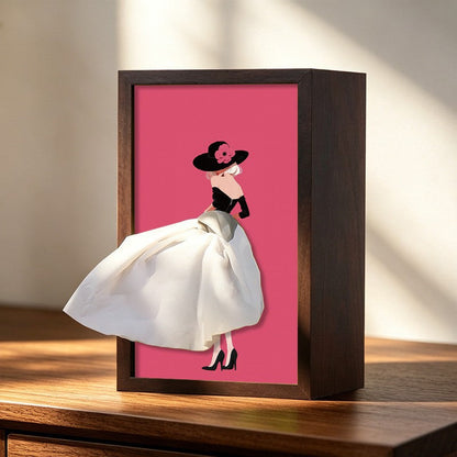 50% OFF - Solid Walnut Wooden Ballet Girl Paper Tray / Natural Wooden Napkin Holder