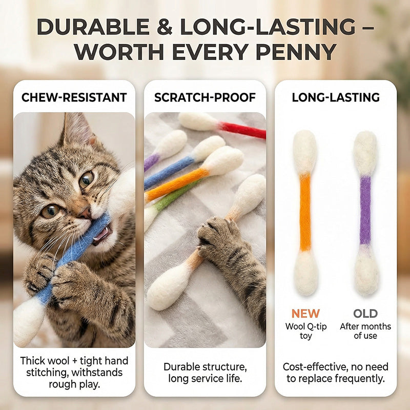 🐾Giant catnip toy with cotton swab (15 cm) – Handmade, durable, safe and fun.