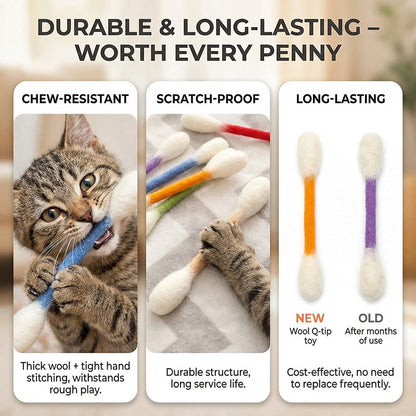 🐾Giant catnip toy with cotton swab (15 cm) – Handmade, durable, safe and fun.
