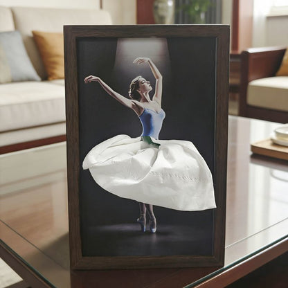 50% OFF - Solid Walnut Wooden Ballet Girl Paper Tray / Natural Wooden Napkin Holder