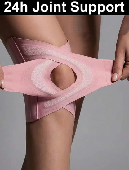 Adjustable knee brace with hinges and lateral support