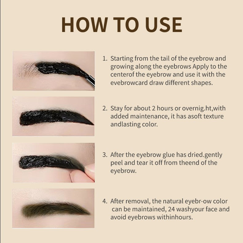 💧Tear-Off Brow Gel – Waterproof, smudge-proof, long-lasting, creates natural, wild eyebrow