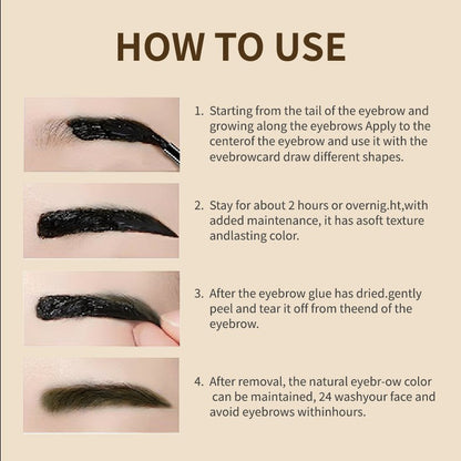 💧Tear-Off Brow Gel – Waterproof, smudge-proof, long-lasting, creates natural, wild eyebrow