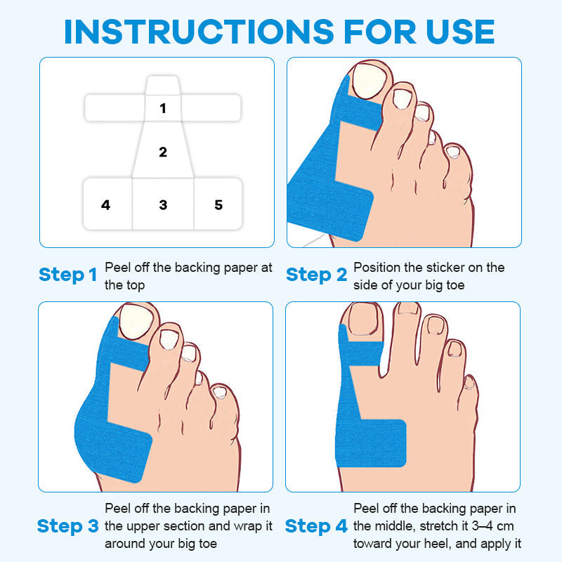 Pre-cut kinesiology tape for hallux valgu