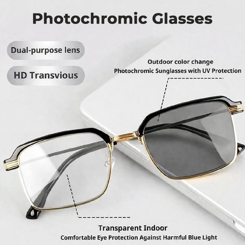 👓Photochromic Glasses – Auto Darkening, UV400 Blue Light Blocking