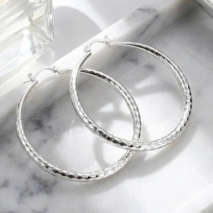 🎉Buy One, Get One Free 🎁 Women's Diamond-Cut Hoop Earrings — Elegant & Sparkling 💎