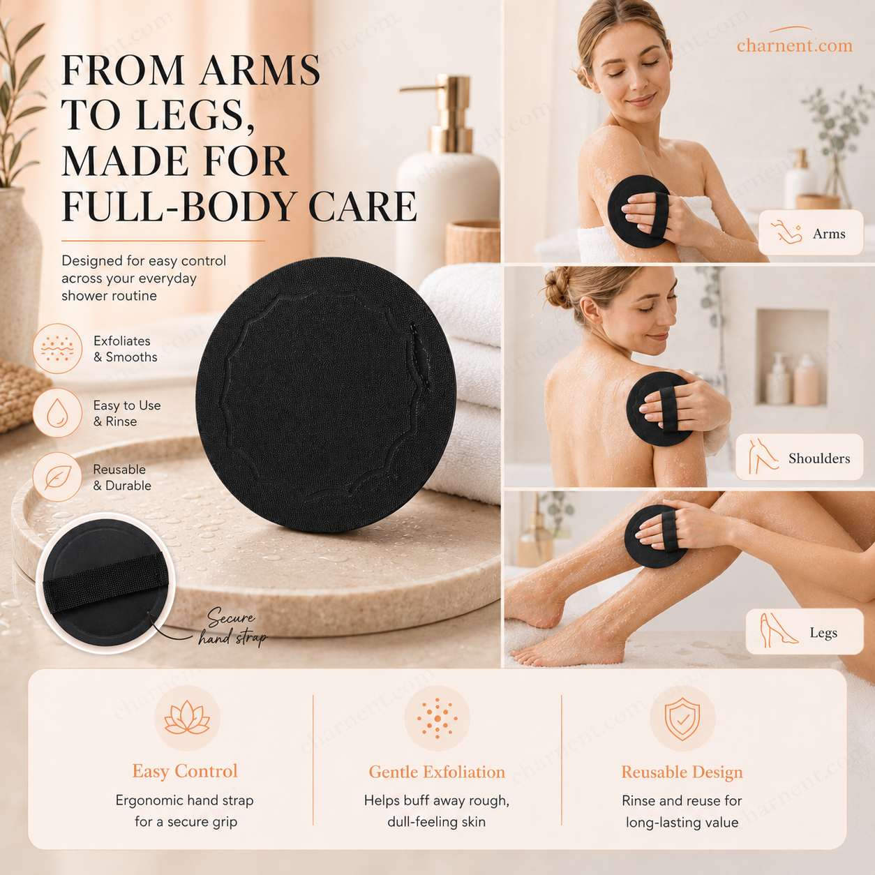 🚿🧽 Soft rubber bath brush—gently and effectively removes dead skin cells; suitable for cleansing all skin types.
