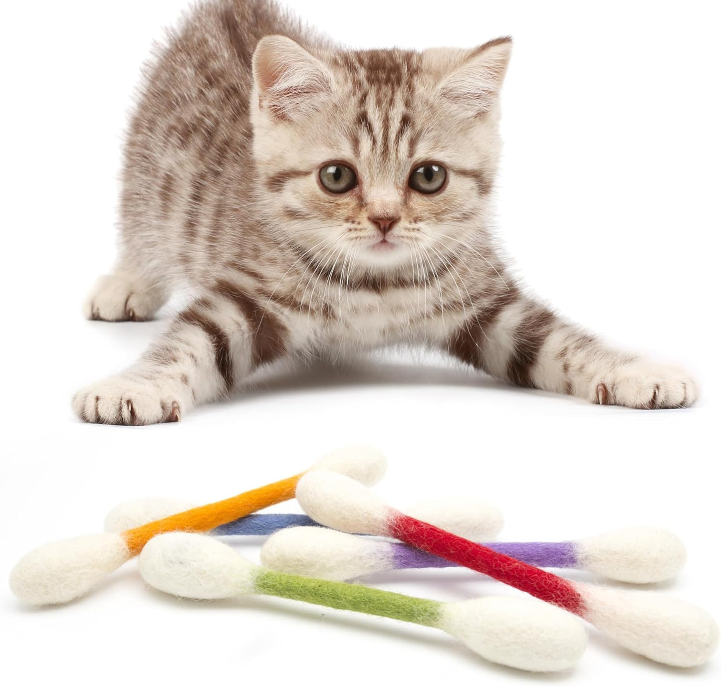 🐾Giant catnip toy with cotton swab (15 cm) – Handmade, durable, safe and fun.
