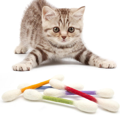 🐾Giant catnip toy with cotton swab (15 cm) – Handmade, durable, safe and fun.