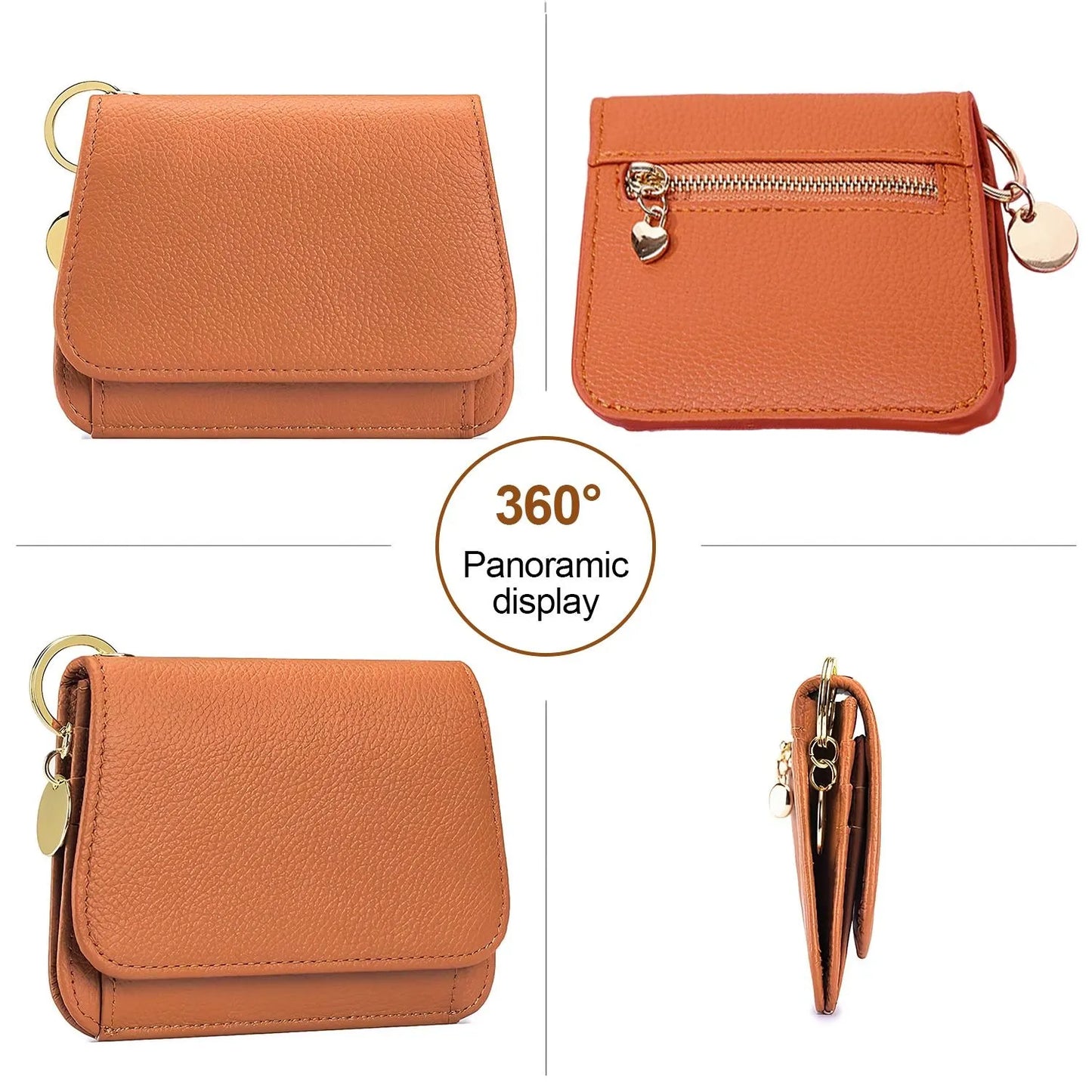 👜A retro-style wallet, palm-sized, that can hold multiple cards and features a hidden pocket.