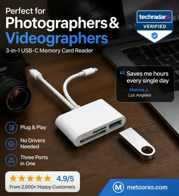 🏆3-in-1 USB-C Memory Card Reader