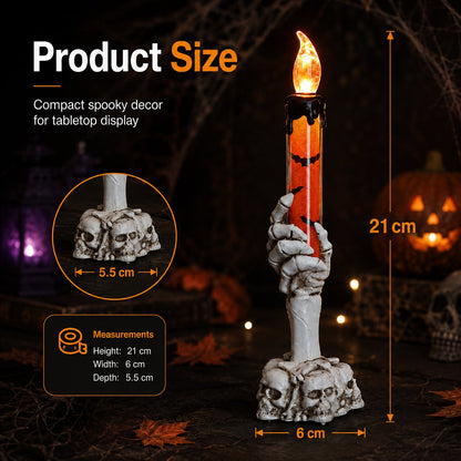 🎃 Last Day 50% OFF - Halloween Skeleton Skull Hand LED Glitter Candle Light Set