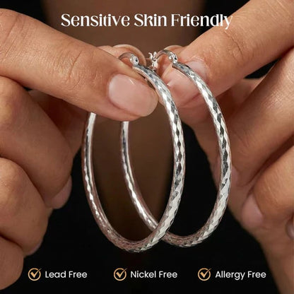 🎉Buy One, Get One Free 🎁 Women's Diamond-Cut Hoop Earrings — Elegant & Sparkling 💎