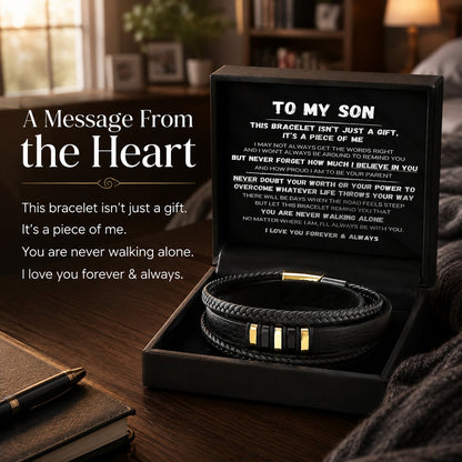🖤Til sønnen min — Sett med flettede armbånd «Gå aldri alene»