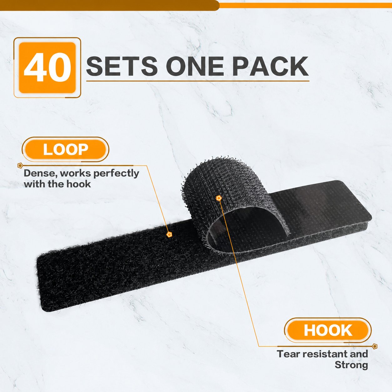 High-strength adhesive hook and loop strips