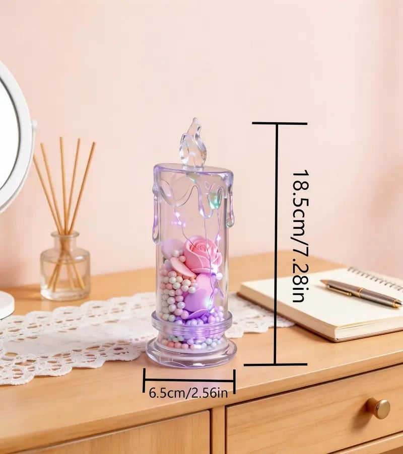 💖 Limited time offer, Buy 3 Get 1 Free🌹 Rose-shaped candle lamp