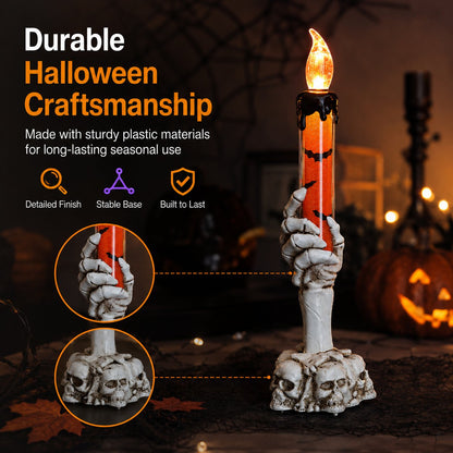 🎃 Last Day 50% OFF - Halloween Skeleton Skull Hand LED Glitter Candle Light Set