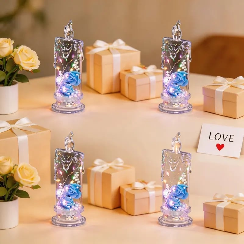 💖 Limited time offer, Buy 3 Get 1 Free🌹 Rose-shaped candle lamp