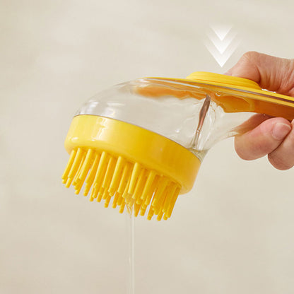 🔥🐶Pet bath brush with long handle and shampoo dispenser🌿