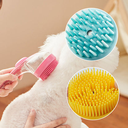 🔥🐶Pet bath brush with long handle and shampoo dispenser🌿