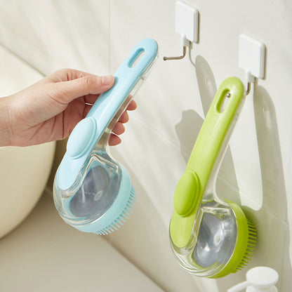 🔥🐶Pet bath brush with long handle and shampoo dispenser🌿